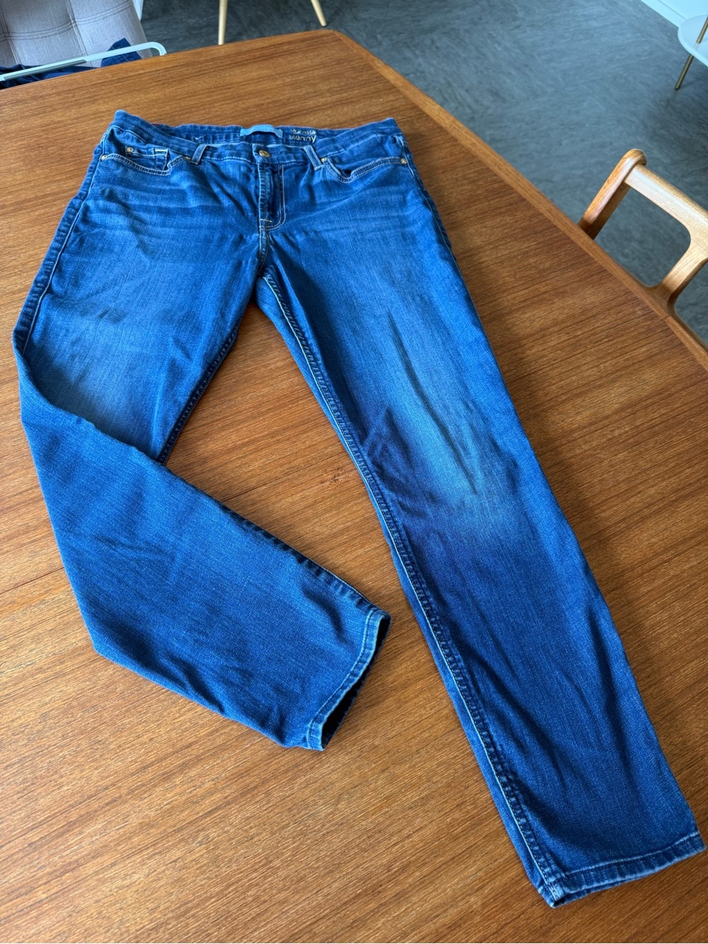 7 For All Mankind Jeans Blue Ankle Skinny with Gold Hardware